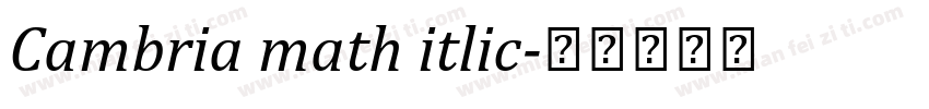 Cambria math itlic字体转换